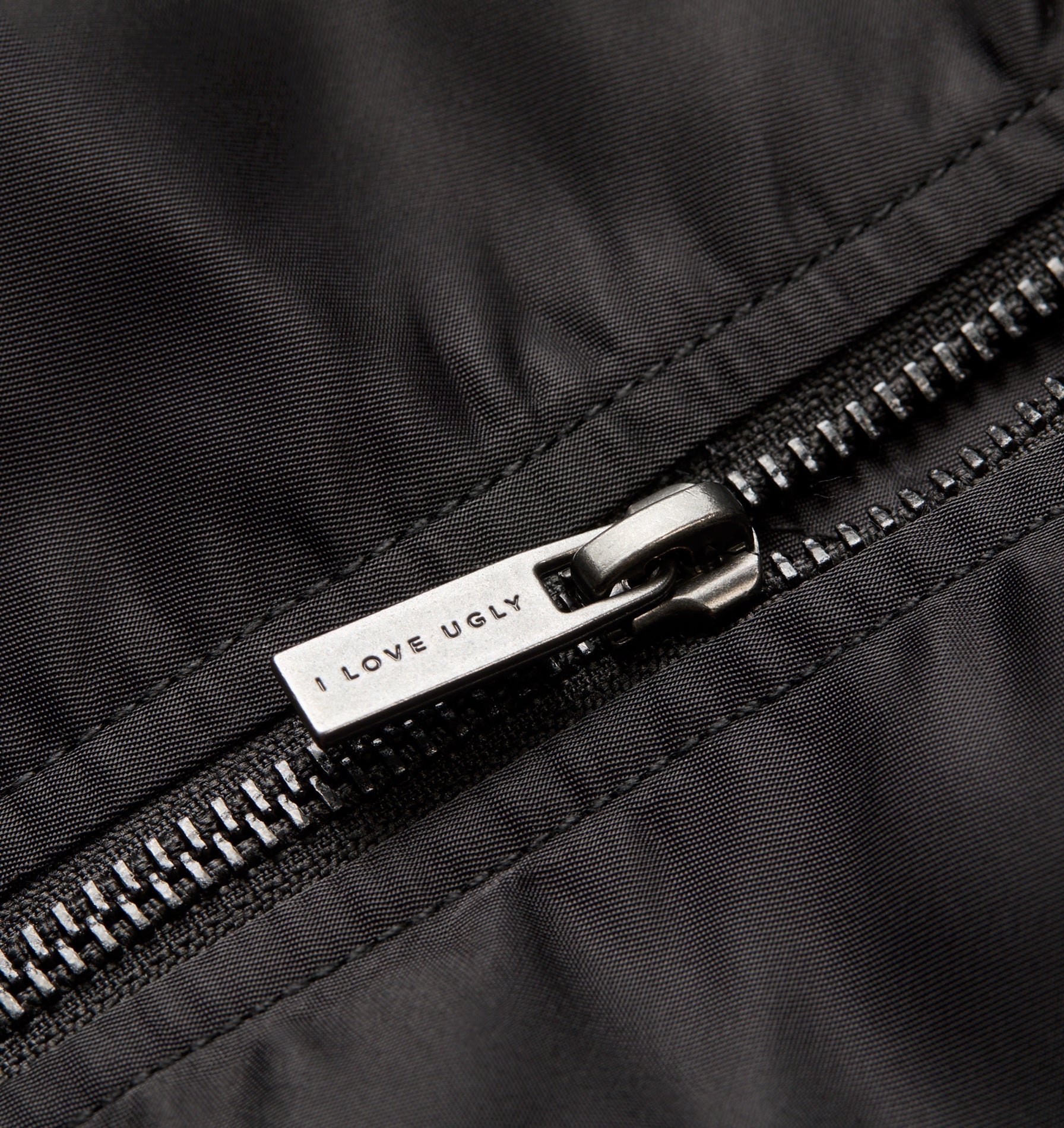 Nylon Bomber Jacket - Black