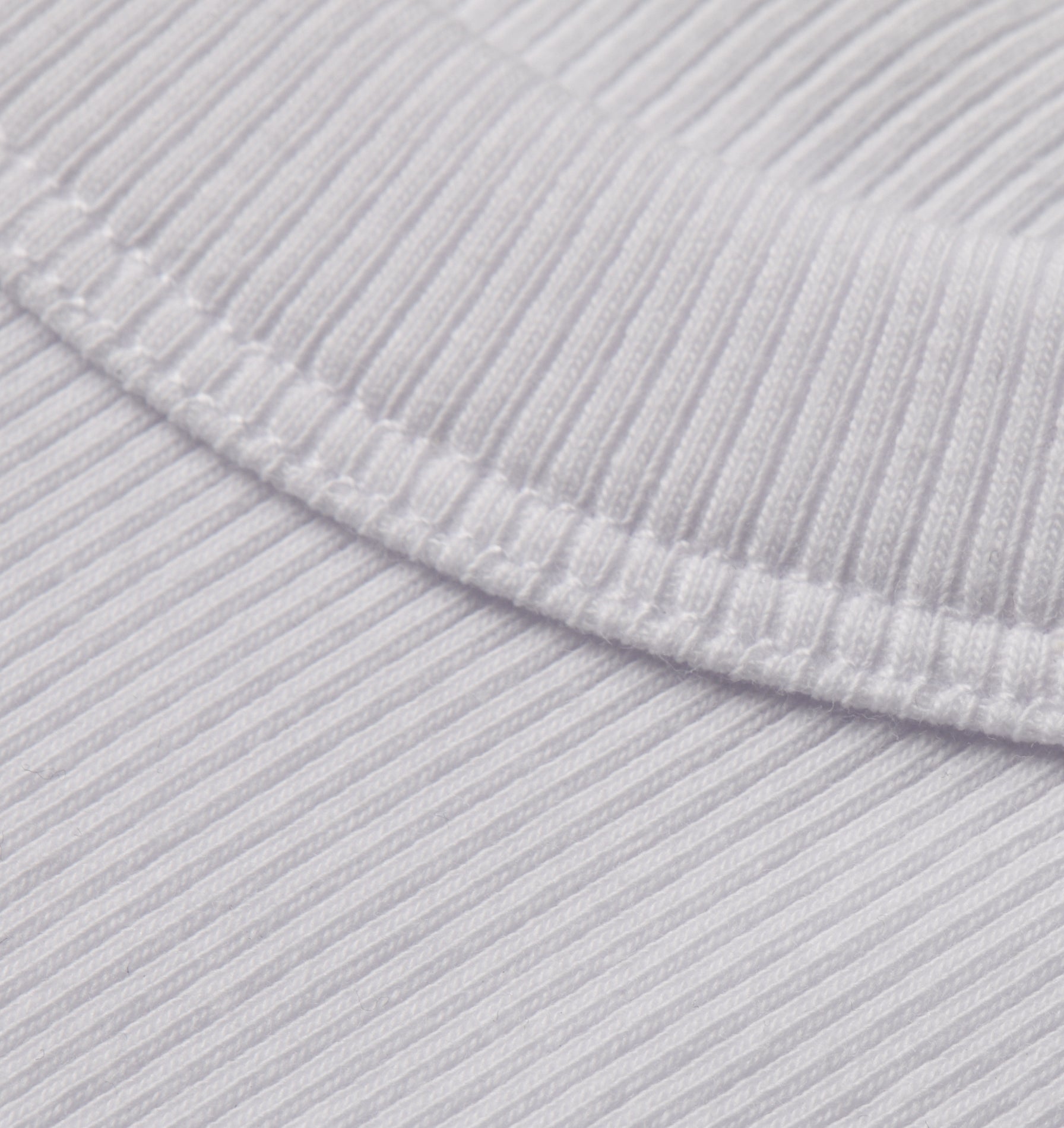 Ribbed Slim Tee - White