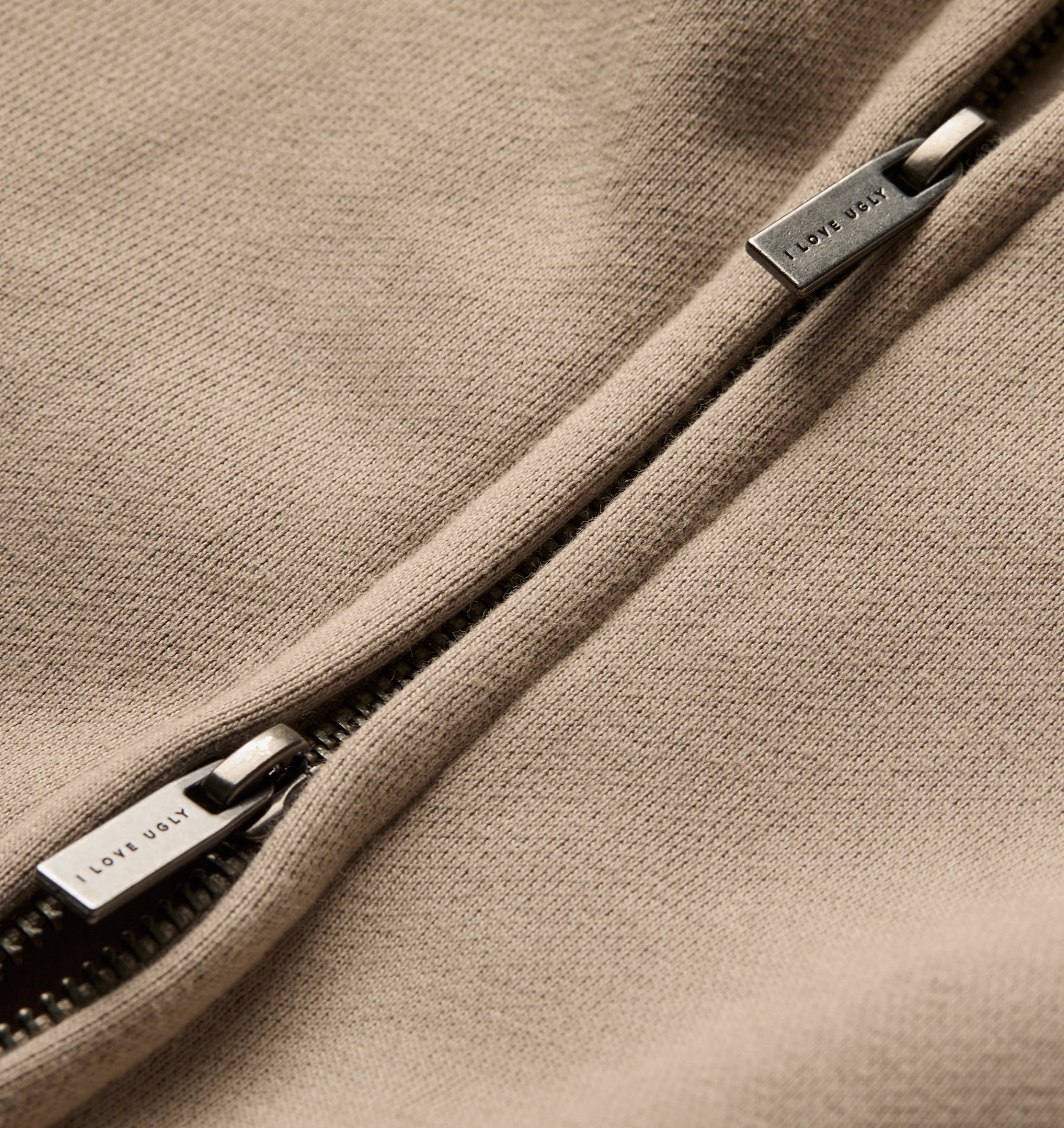 Heavy Crop Zip Hood - Taupe