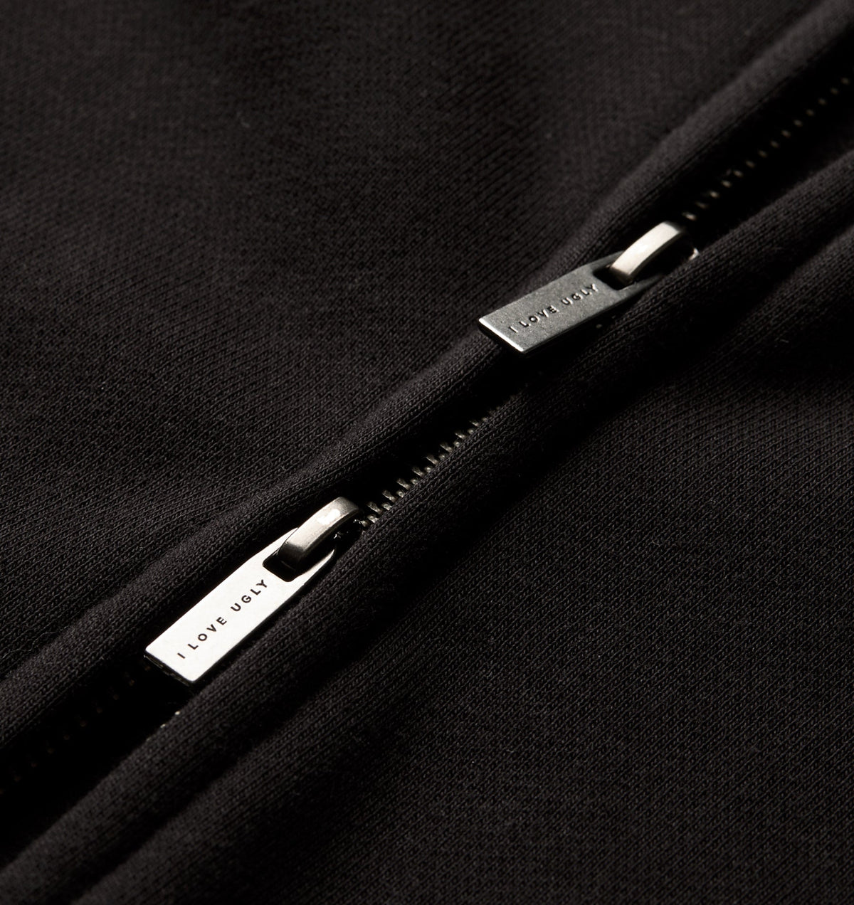 Heavy Crop Zip Hood - Black