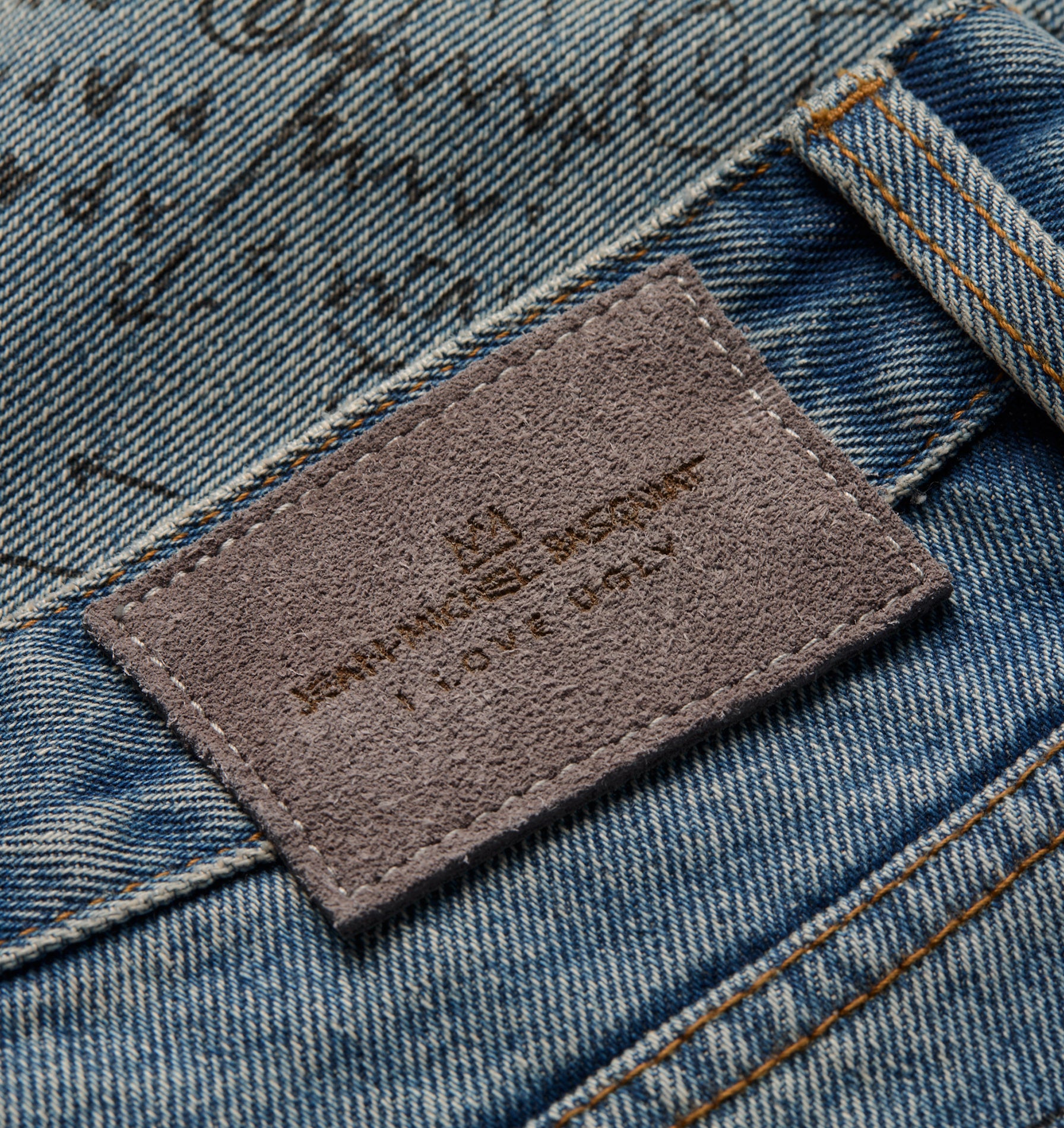 Basquiat Scribble Edgar Wide Denim - Vintage Blue