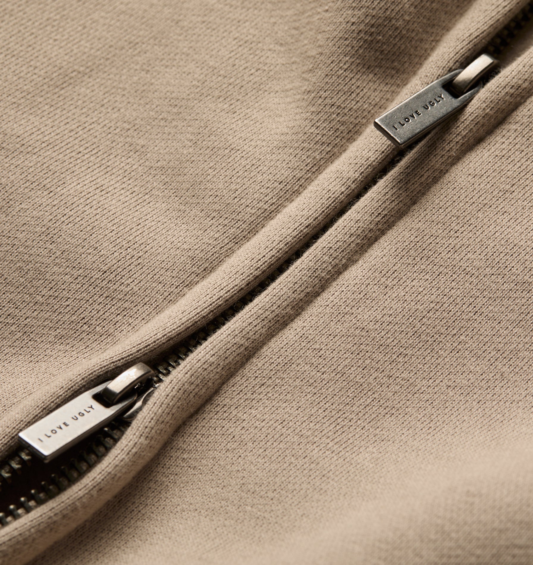 Heavy Crop Zip Hood - Taupe