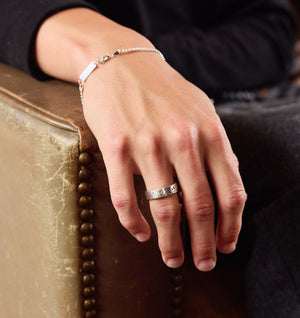 Fine Distressed Band Ring - Silver