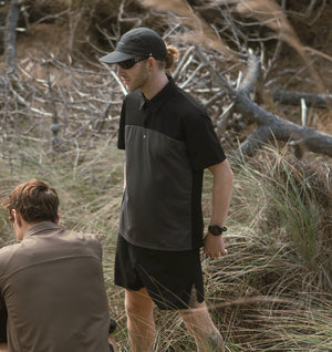 Active SS Polo Shirt - Black / Charcoal