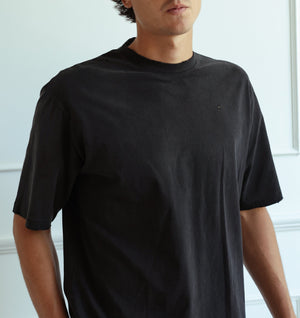 Distressed Oversized Tee - Faded Black