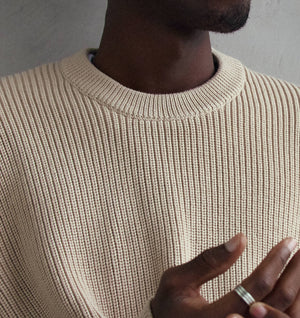 Cropped Knit Sweater - Bone
