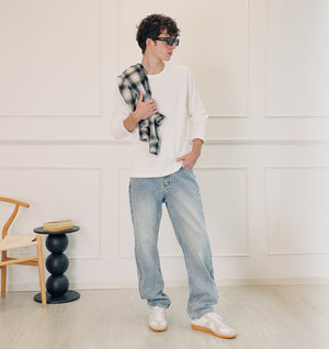 Tobi Straight Denim - Grey Blue