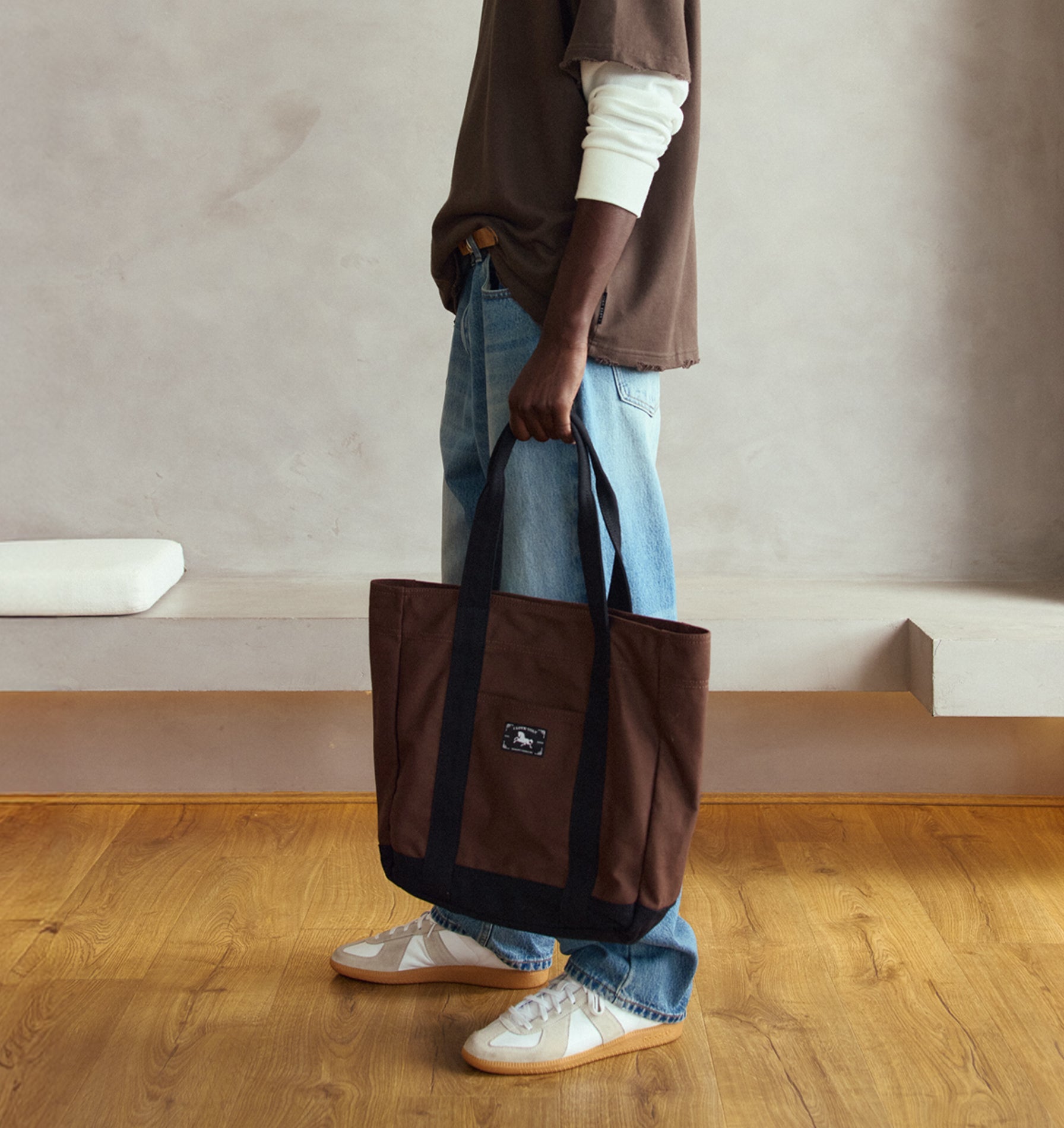 Bentley Tote Bag - Coffee Bean/Black