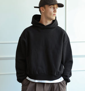 Heavy Crop Box Hood - Black