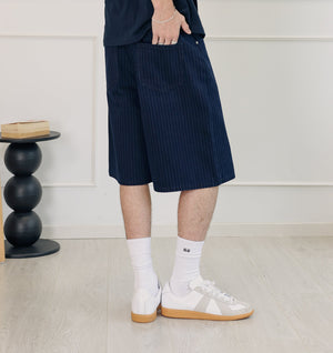 Wyatt Denim Short - Pinstripe