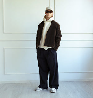 Albert Pleated Pant - Navy