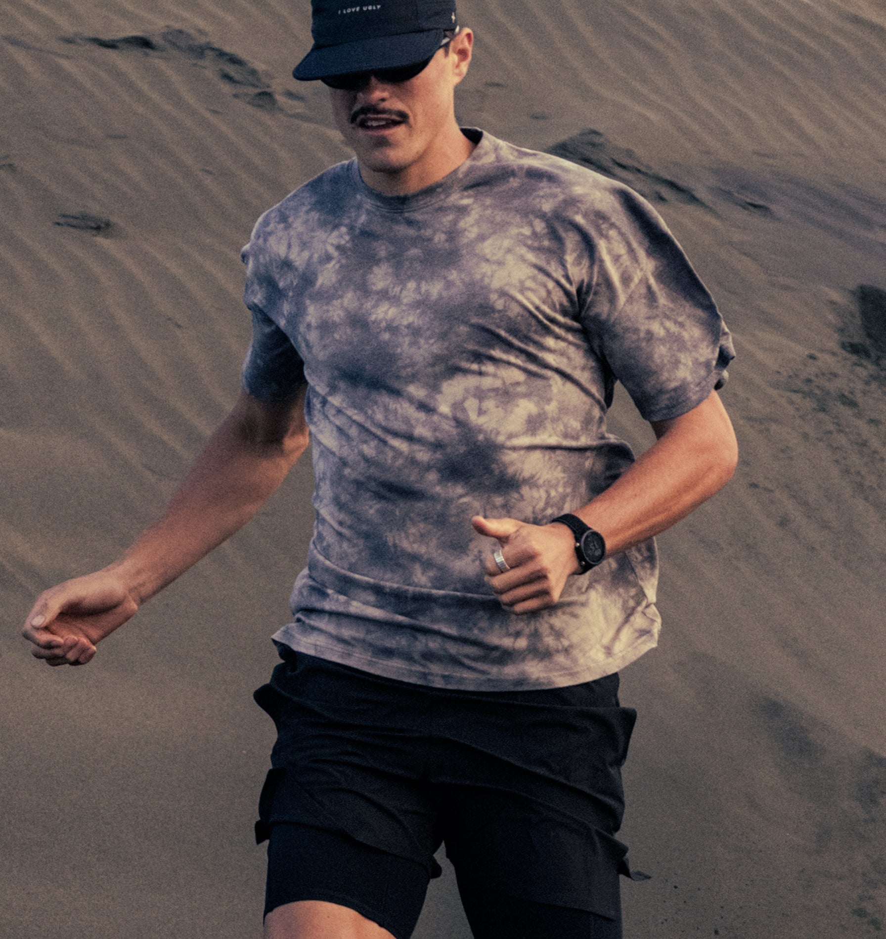 Active Cotton Box Tee - Brown Tie Dye