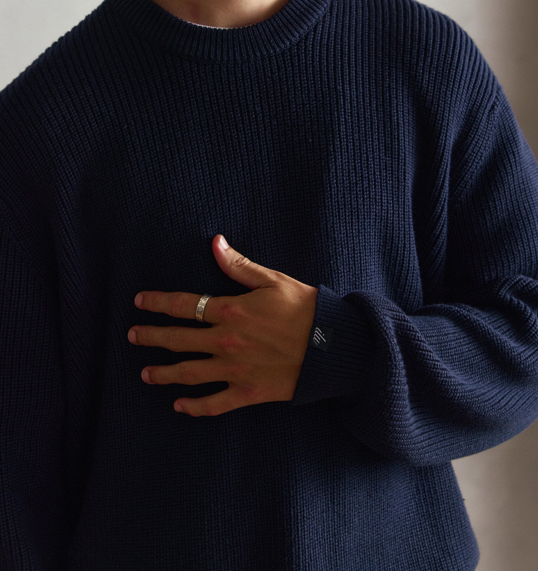 Cropped Knit Sweater - Navy | I Love Ugly AU