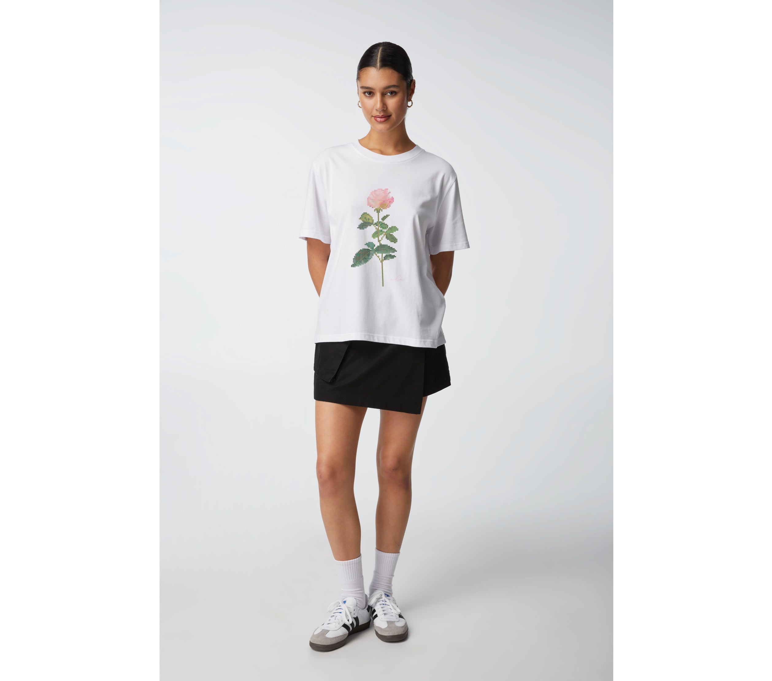 Cross Stitch Denver Tee - White