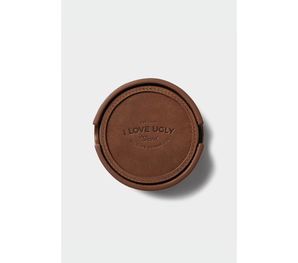 Leather Coasters - Espresso