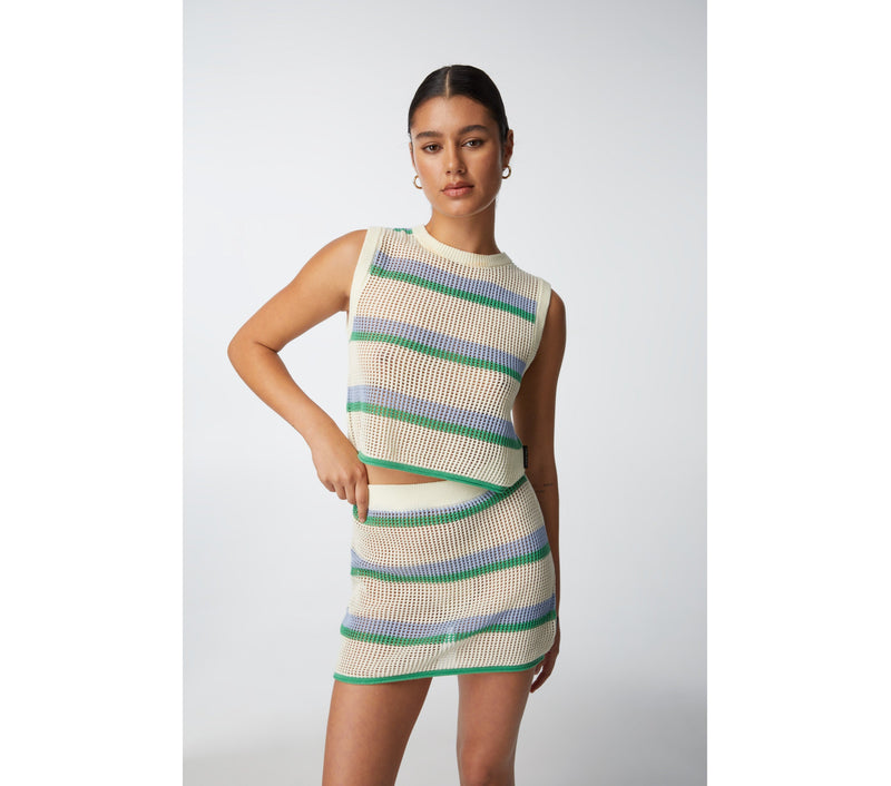 Munroe Crochet Skirt - Pop Stripe