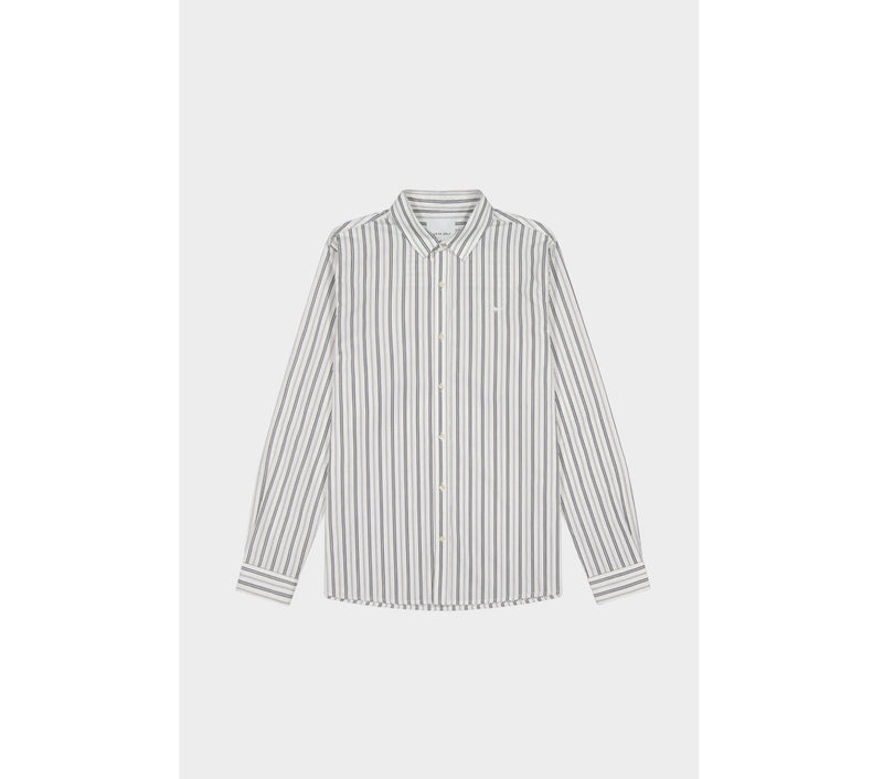 Wallace LS Stripe Shirt - White
