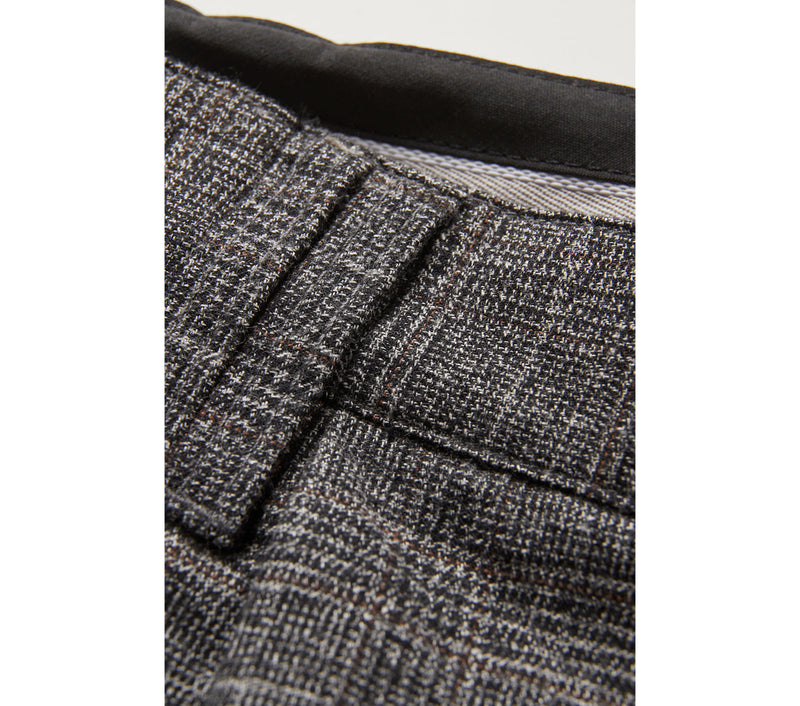 Quincy Pleated Short - Charcoal Check